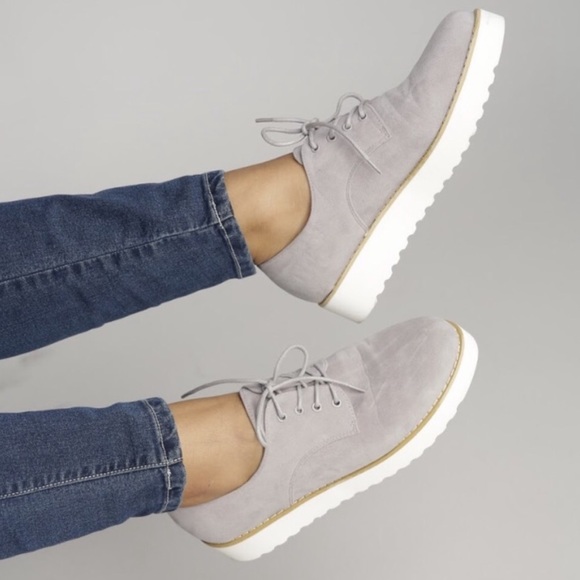 Epica Clothing Shoes - Beautiful new suede lace up gray wedges !